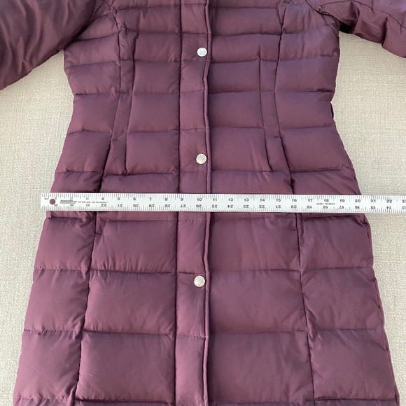 Land's End Full Length Down Puffer Coat in Darkest Plum - Size S - Picture 5 of 11